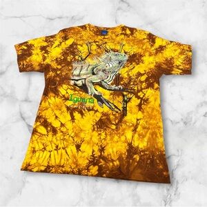 Rana Tropic Iguana Costa Rica Tie Dye Graphic T-Shirt XL Vintage Style